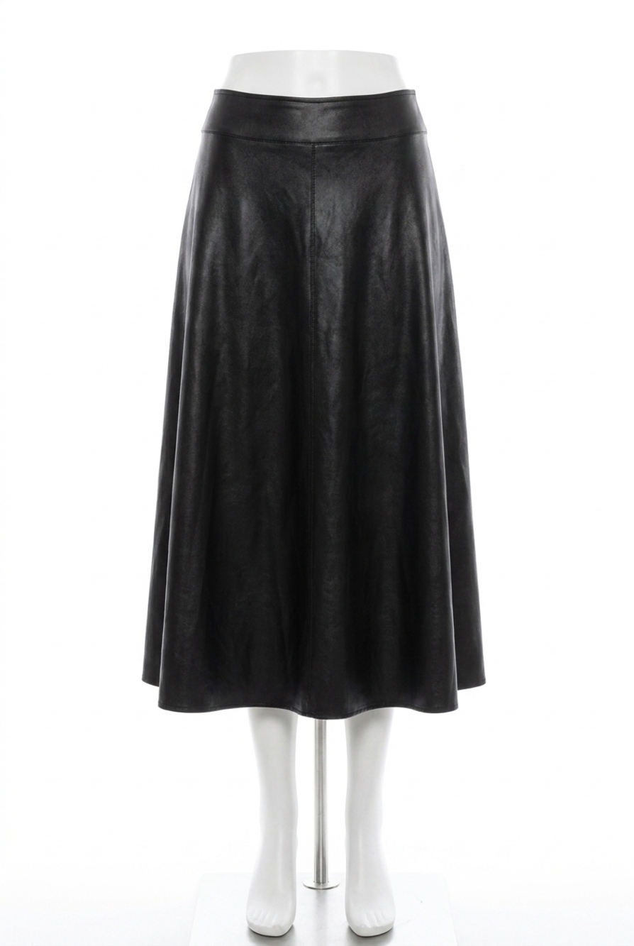 NEW ANGEL APPAREL vegan leather long skirt in black